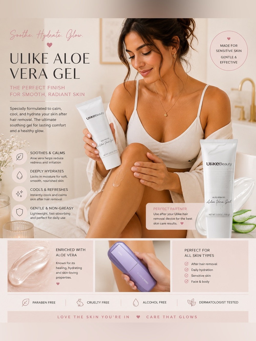 Ulike Aloe Vera Gel – Soothing Hydrating Gel (White)